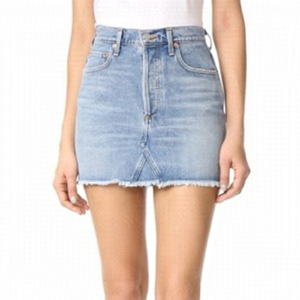 Agolde Quinn High Rise Mini Skirt in Devotee